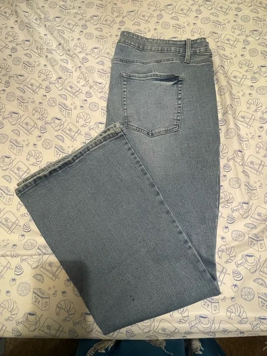 Women’s Light Blue Distressed Flare Jeans - Picture 2 of 5